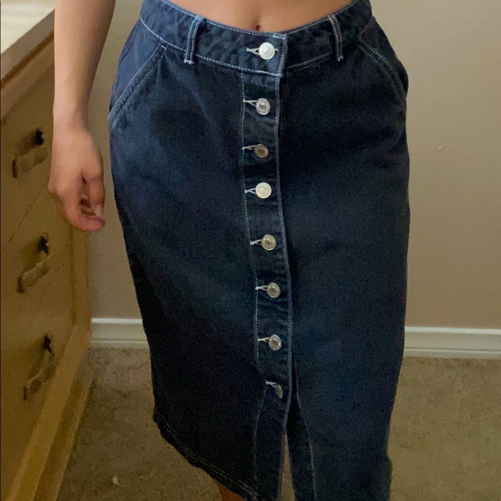 Black Denim Skirt